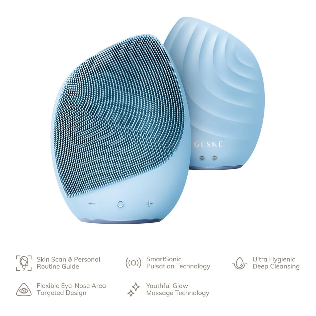 Фото товару: Електронна ультразвукова щітка для обличчя GESKE Sonic Facial Brush 5в1 aquamarine № 1