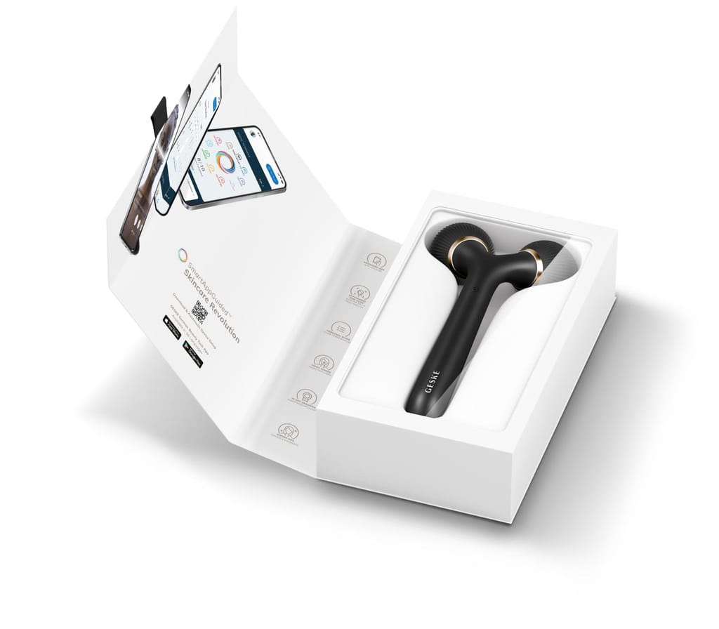 Фото товару: Електронний ультразвуковий ролик для обличчя та тіла GESKE Sonic Facial&Body Roller 4в1 gray № 8