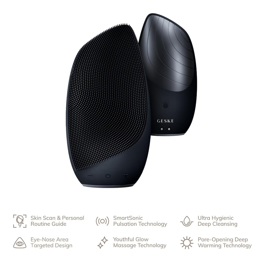 Фото товару: Електронна звукова термо щітка для обличчя GESKE Sonic Thermo Facial Brush 6в1 black № 1