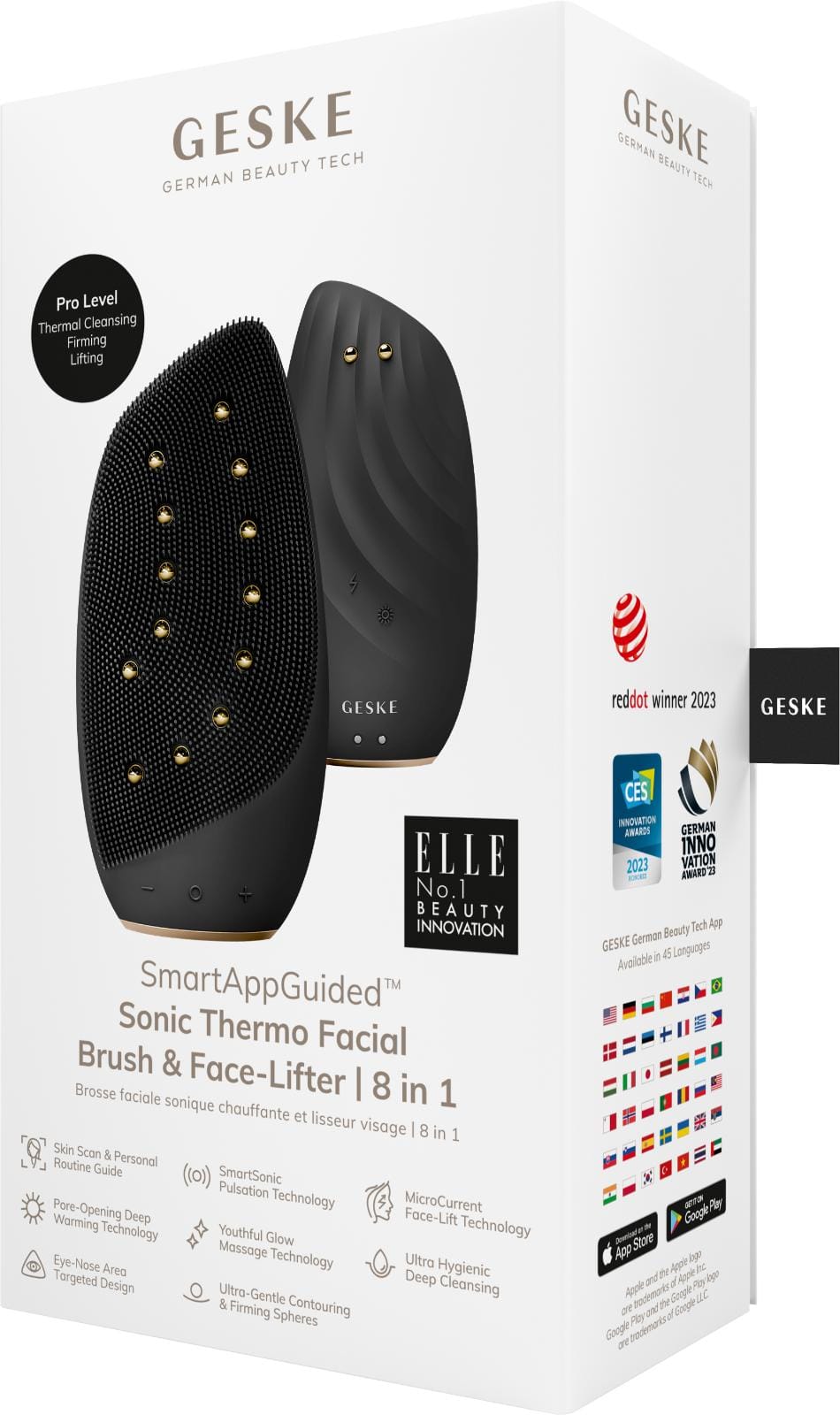 Фото товару: Очищувальна щітка для обличчя GESKE Sonic Thermo Facial Brush&Face-Lifter 8в1 gray № 7