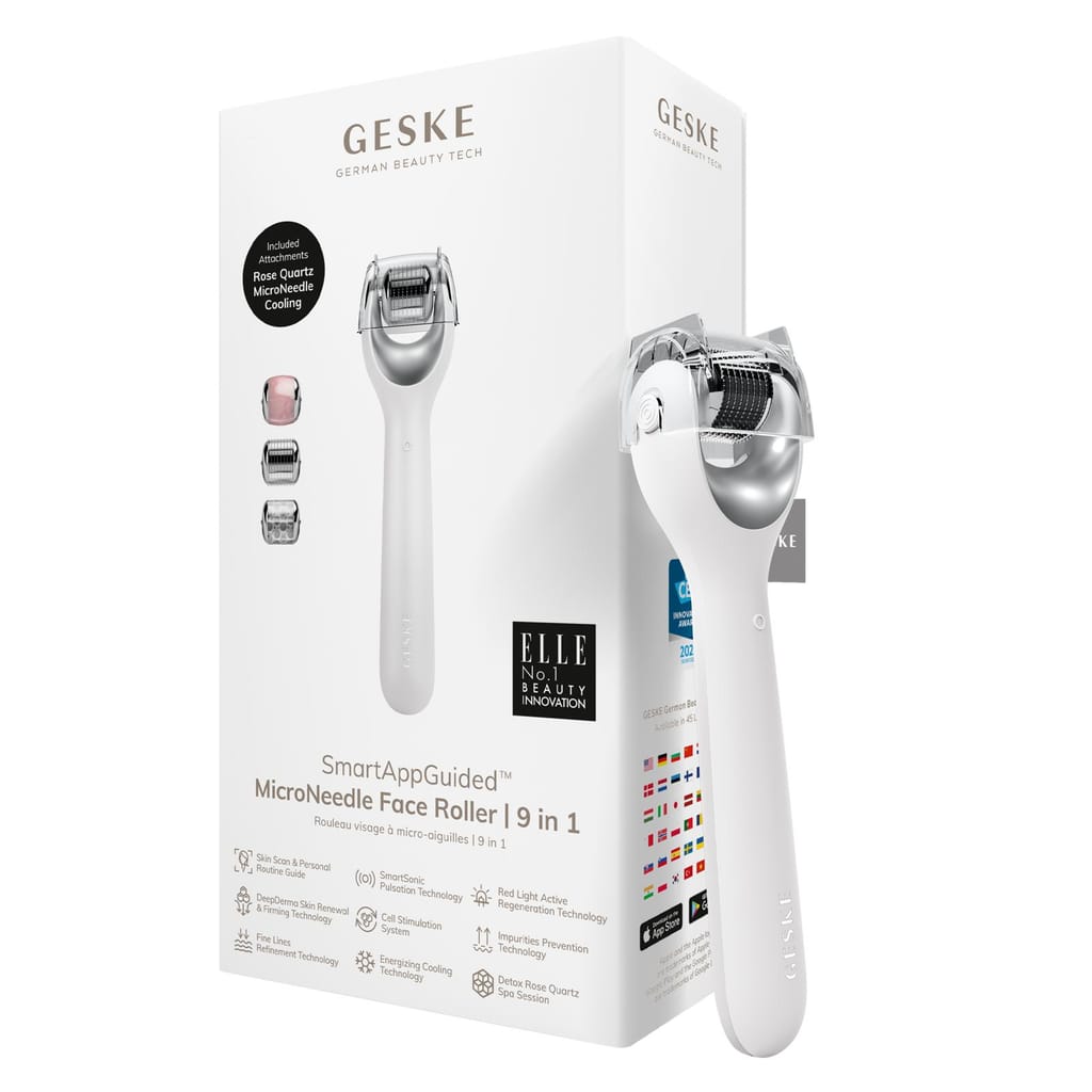 Фото товару: Електронний ролер для обличчя з мікроголками GESKE MicroNeedle Face Roller 9в1 white № 0