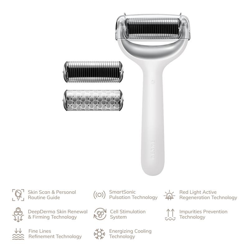 Фото товару: Електронний ролер для обличчя та тіла з мікроголками GESKE MicroNeedle Face&Body Roller 8в1 white № 1