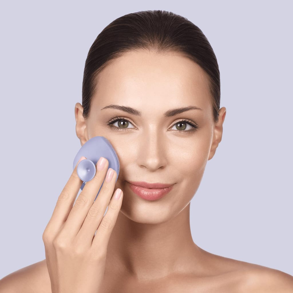 Фото товару: Щітка для обличчя GESKE Facial Brush 4в1 з тримачем purple № 3