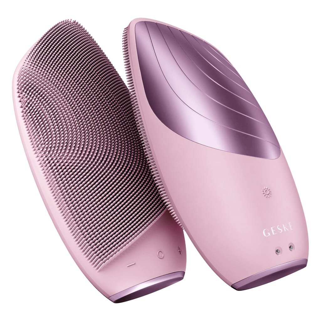 Фото товару: Електронна звукова термо щітка для обличчя GESKE Sonic Thermo Facial Brush 6в1 pink № 5