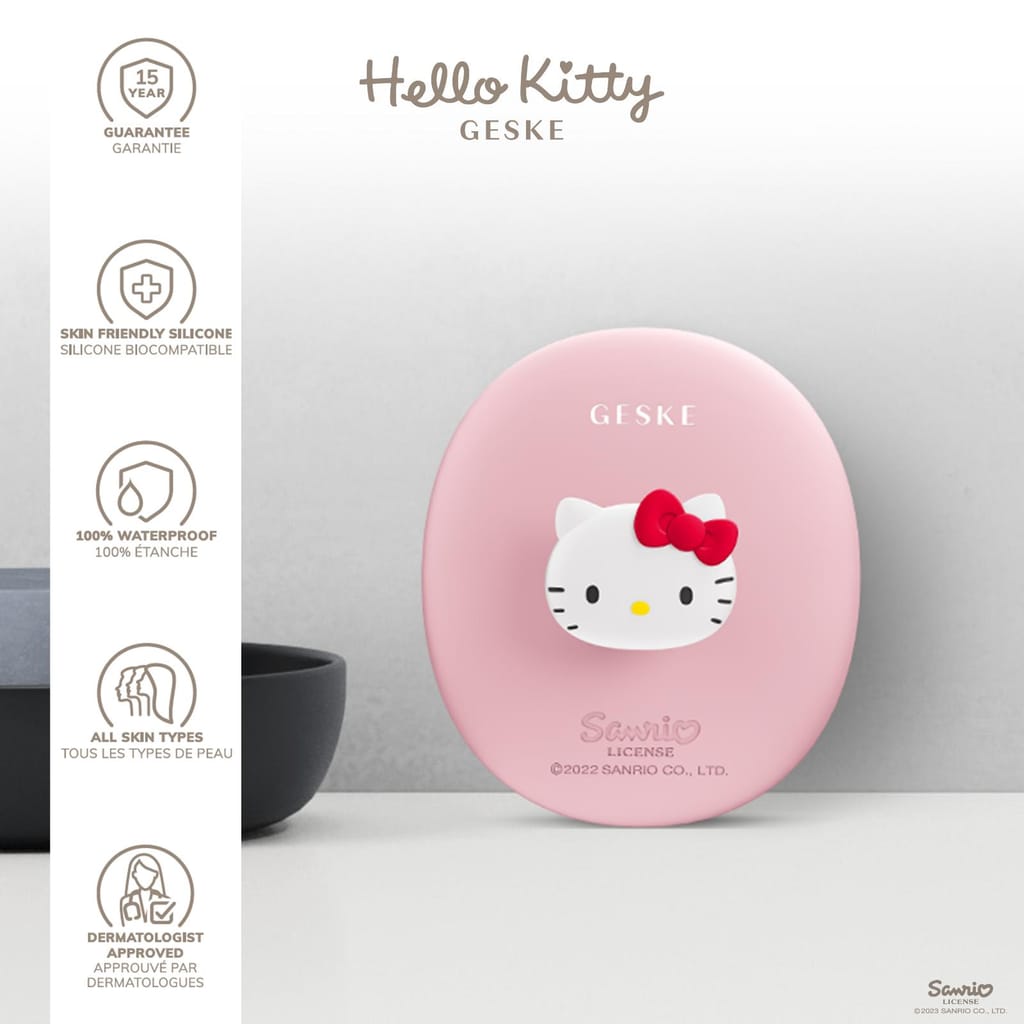 Фото товару: Щітка для обличчя GESKE Facial Brush 3в1 by Hello Kitty з тримачем pink № 2