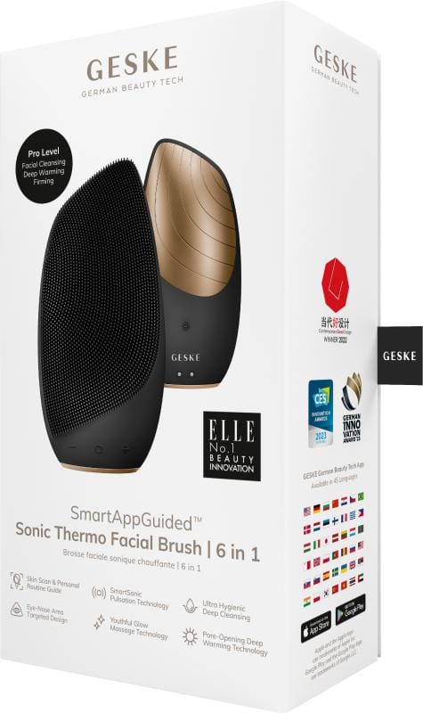 Фото товару: Електронна звукова термо щітка для обличчя GESKE Sonic Thermo Facial Brush 6в1 gray № 7