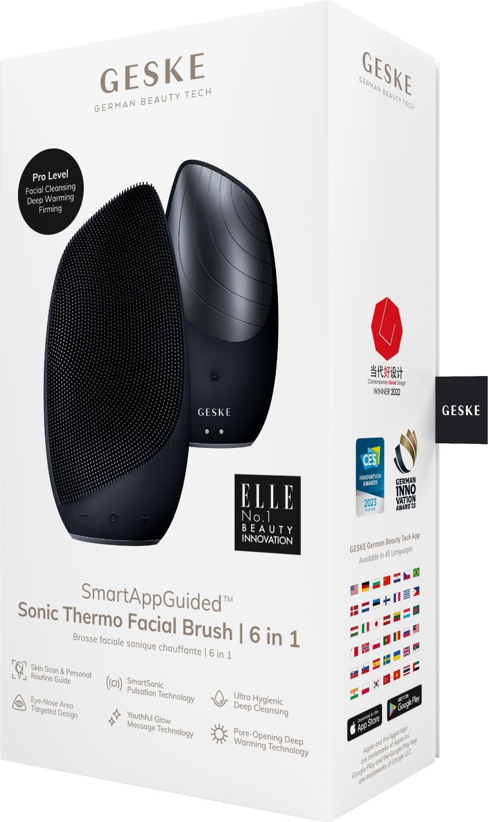 Фото товару: Електронна звукова термо щітка для обличчя GESKE Sonic Thermo Facial Brush 6в1 black № 7
