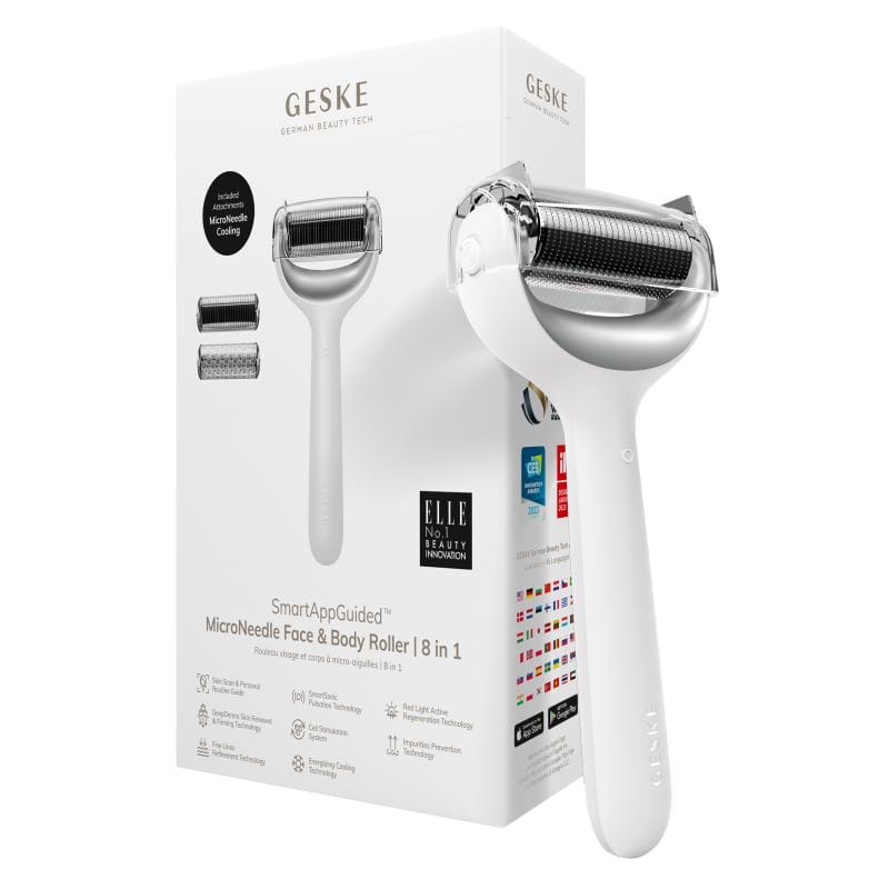 Фото товару: Електронний ролер для обличчя та тіла з мікроголками GESKE MicroNeedle Face&Body Roller 8в1 white № 0