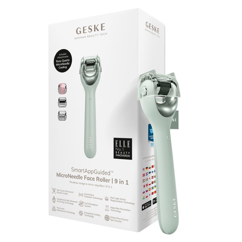 Фото товару: Електронний ролер для обличчя з мікроголками GESKE MicroNeedle Face Roller 9в1 green № 0