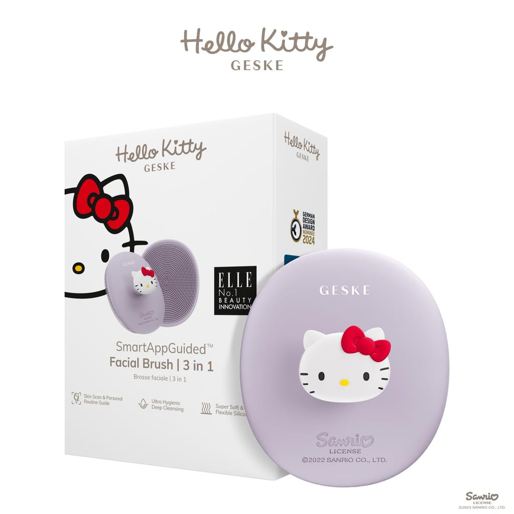 Фото товару: Щітка для обличчя GESKE Facial Brush 3в1 by Hello Kitty з тримачем purple № 0