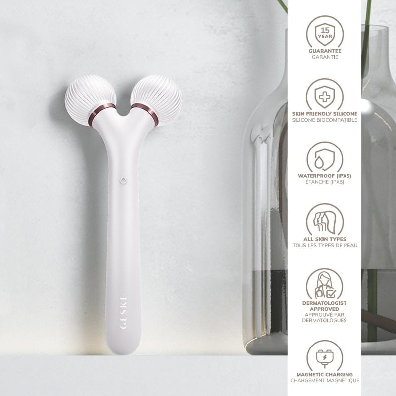 Фото товару: Електронний ультразвуковий ролик для обличчя GESKE Sonic Facial Roller 4в1 starlight № 2