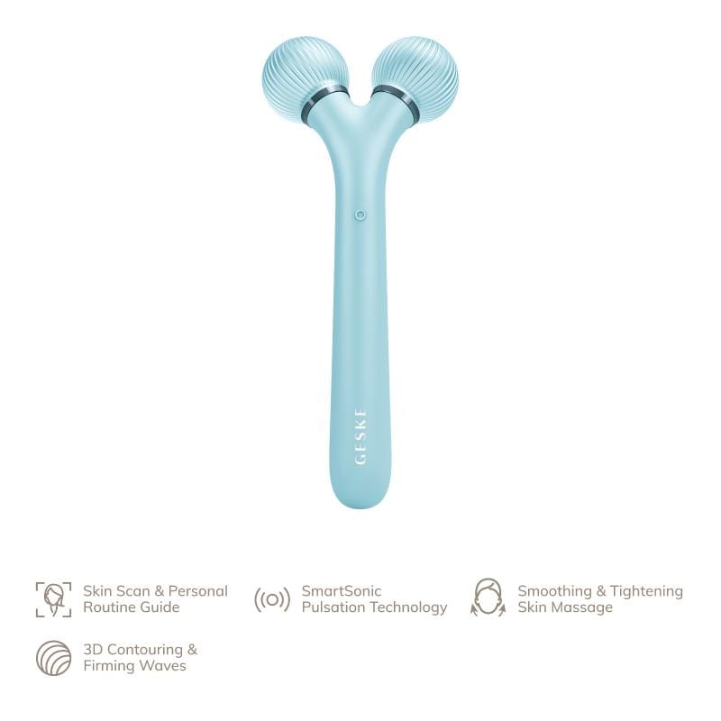 Фото товару: Електронний ультразвуковий ролик для обличчя GESKE Sonic Facial Roller 4в1 turquoise № 1