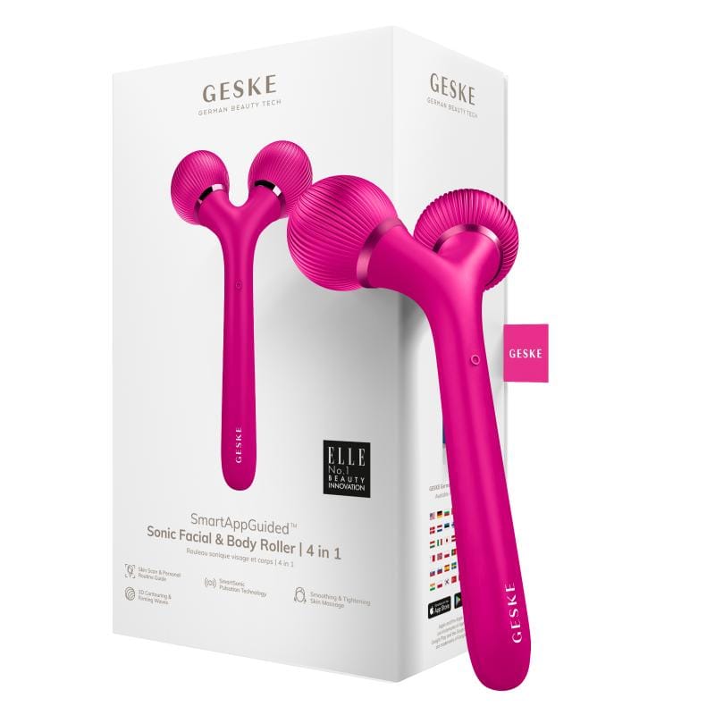 Фото товару: Електронний ультразвуковий ролик для обличчя та тіла GESKE Sonic Facial&Body Roller 4в1 magenta № 0