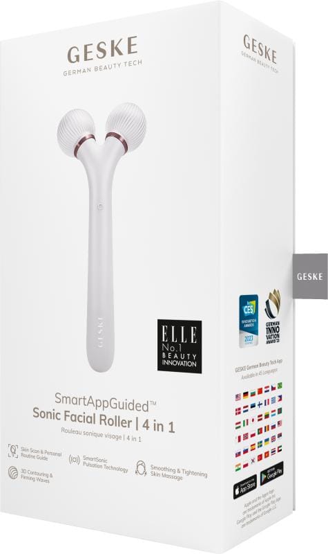 Фото товару: Електронний ультразвуковий ролик для обличчя GESKE Sonic Facial Roller 4в1 starlight № 7