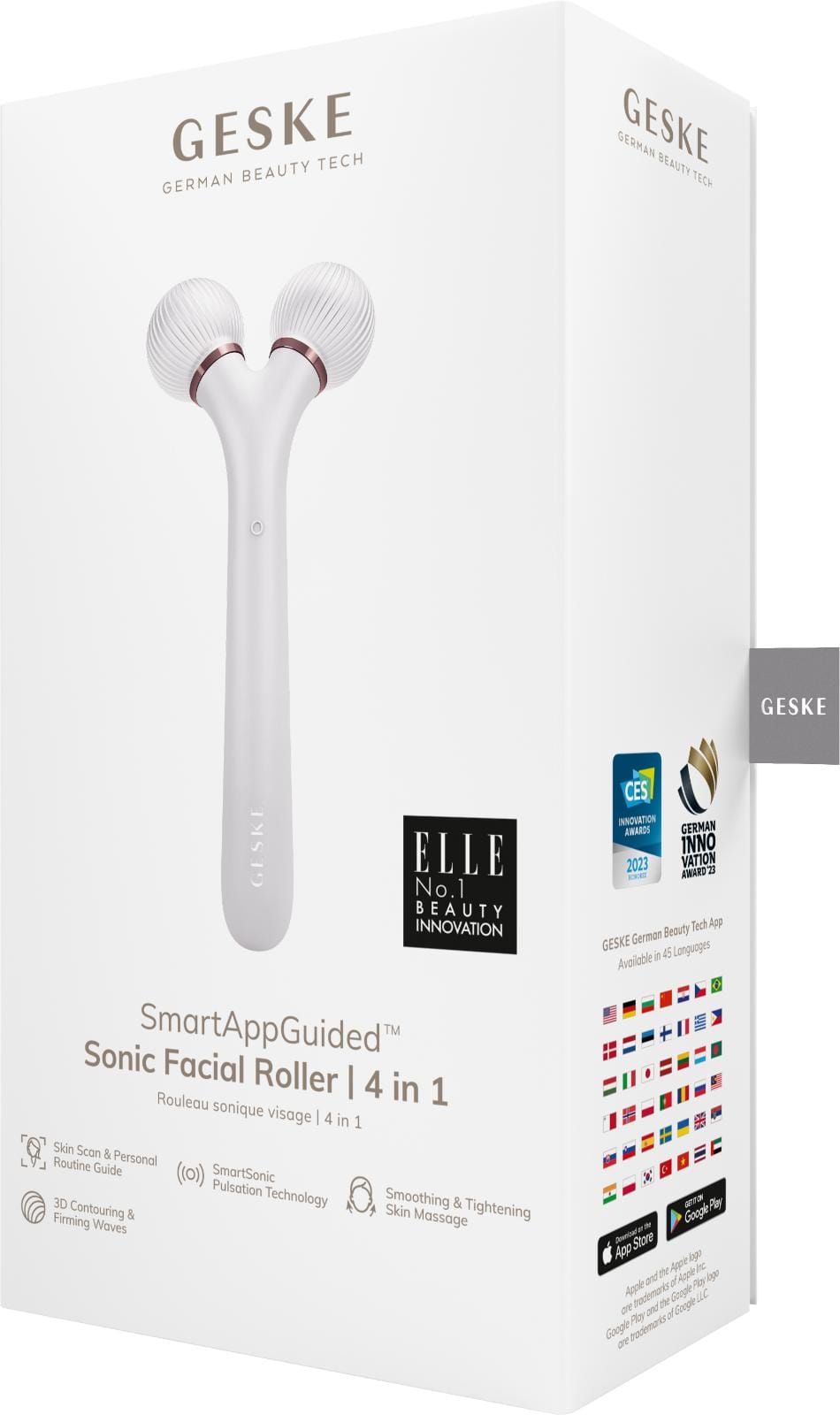 Фото товару: Електронний ультразвуковий ролик для обличчя GESKE Sonic Facial Roller 4в1 starlight № 7
