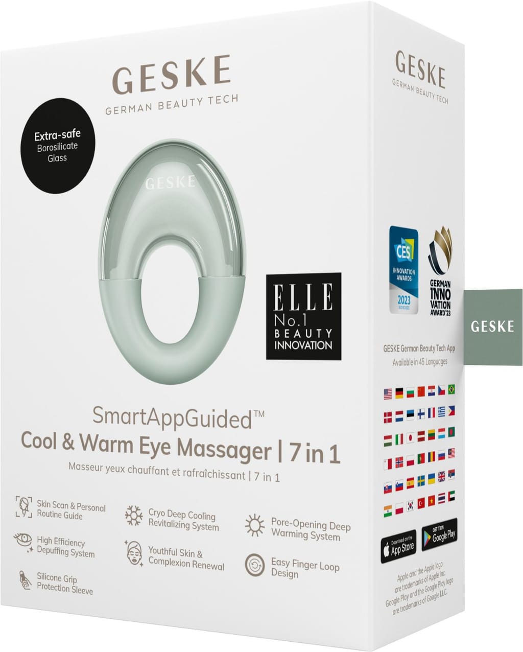 Фото товару: Масажер для очей GESKE Cool&Warm Eye Massager 7в1 green № 7