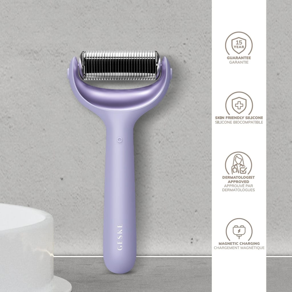 Фото товару: Ролер для голкової мезотерапії обличчя та тіла GESKE MicroNeedle Face&Body Roller 9в1 purple № 2