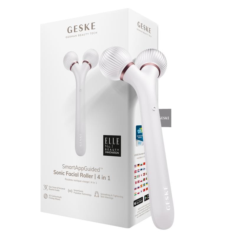 Фото товару: Електронний ультразвуковий ролик для обличчя GESKE Sonic Facial Roller 4в1 starlight № 0