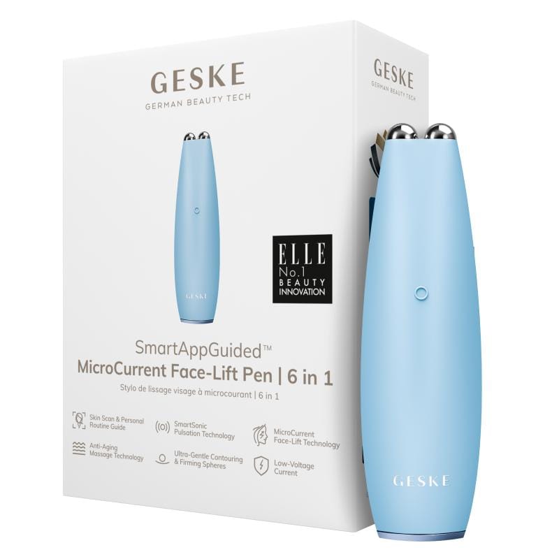 Фото товару: Мікрострумова ручка для підтяжки обличчя GESKE MicroCurrent Face-Lift Pen 6в1 aquamarine № 0