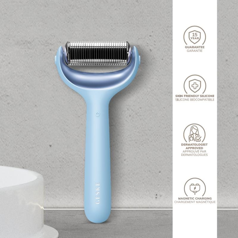 Фото товару: Ролер для голкової мезотерапії обличчя та тіла GESKE MicroNeedle Face&Body Roller 9в1 aquamarine № 2