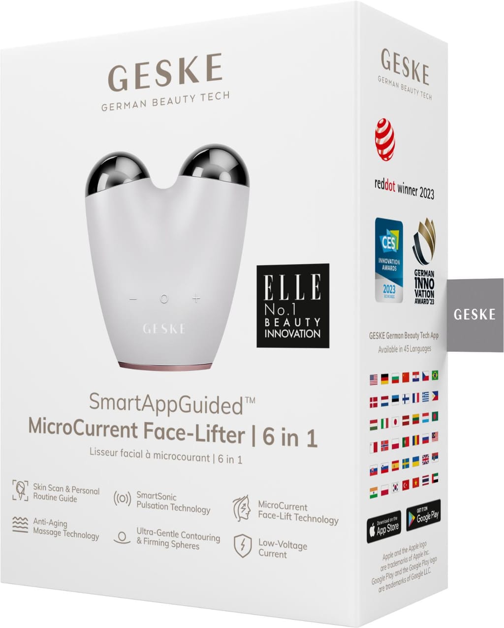 Фото товару: Мікрострумовий підтягувач обличчя GESKE MicroCurrent Face-Lifter 6в1 starlight № 7