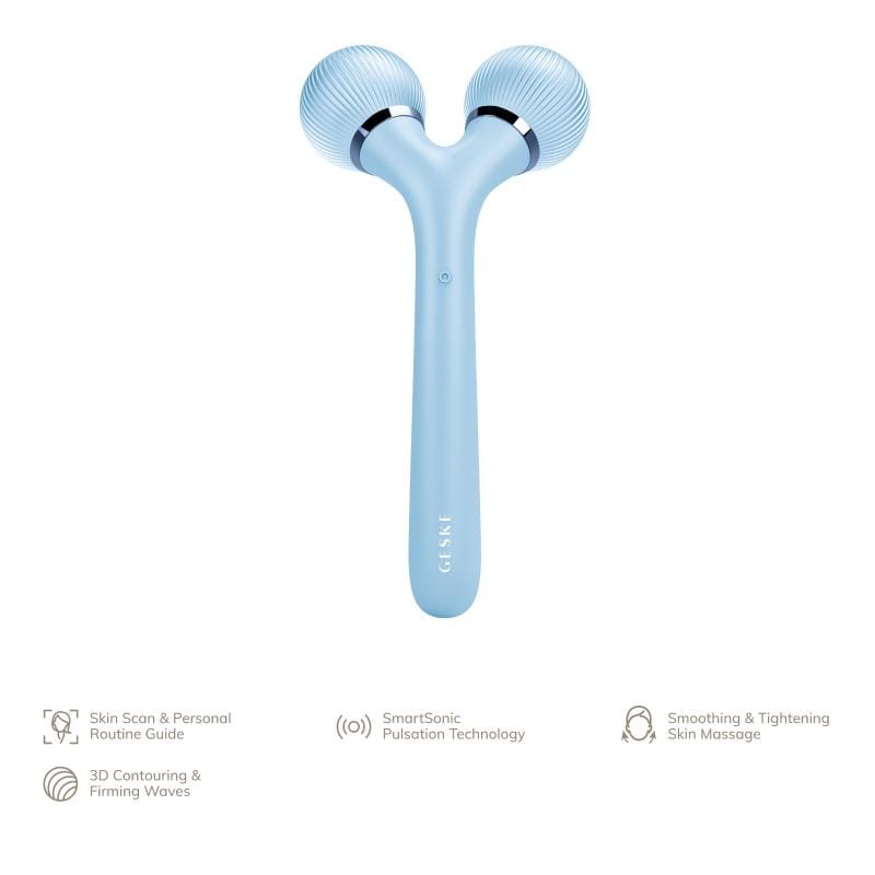 Фото товару: Електронний ультразвуковий ролик для обличчя та тіла GESKE Sonic Facial&Body Roller 4в1 aquamarine № 1