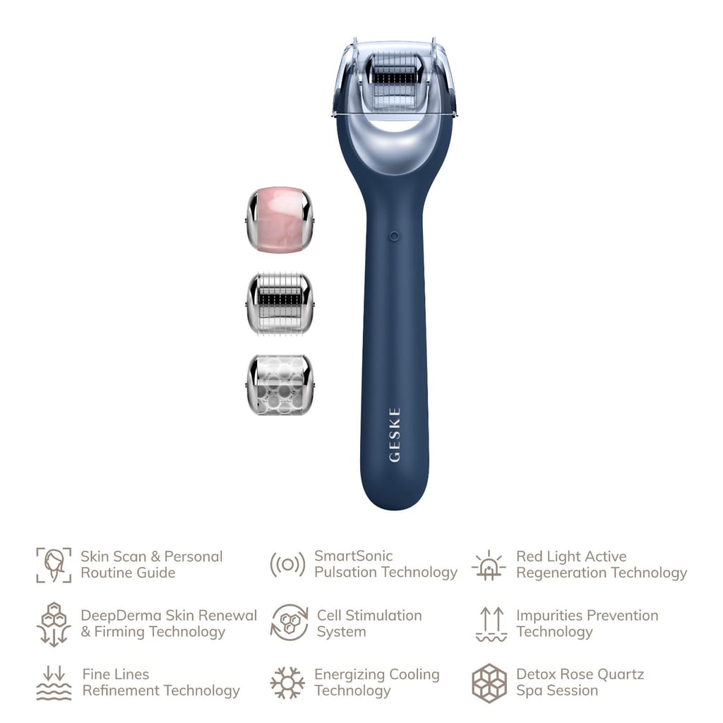 Фото товару: Електронний ролер для обличчя з мікроголками GESKE MicroNeedle Face Roller 9в1 midnight № 1