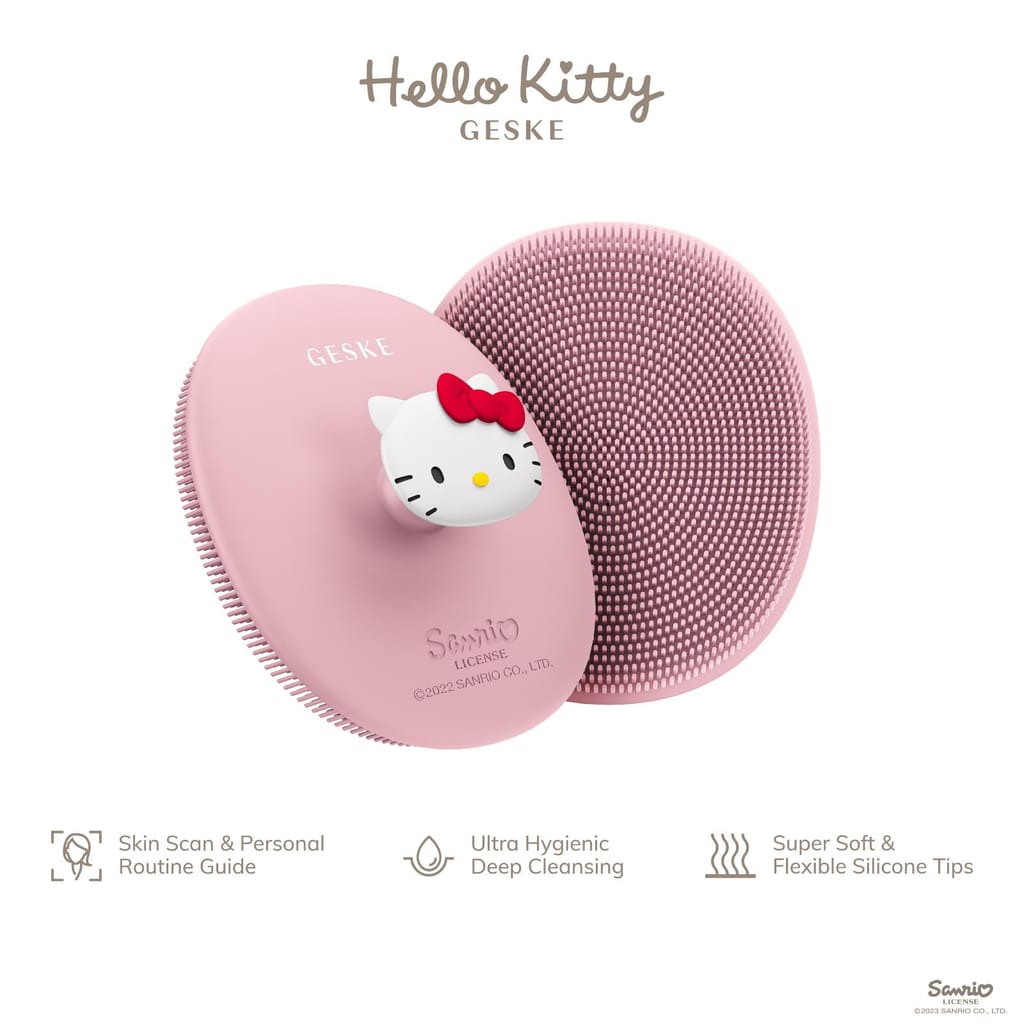 Фото товару: Щітка для обличчя GESKE Facial Brush 3в1 by Hello Kitty з тримачем pink № 1