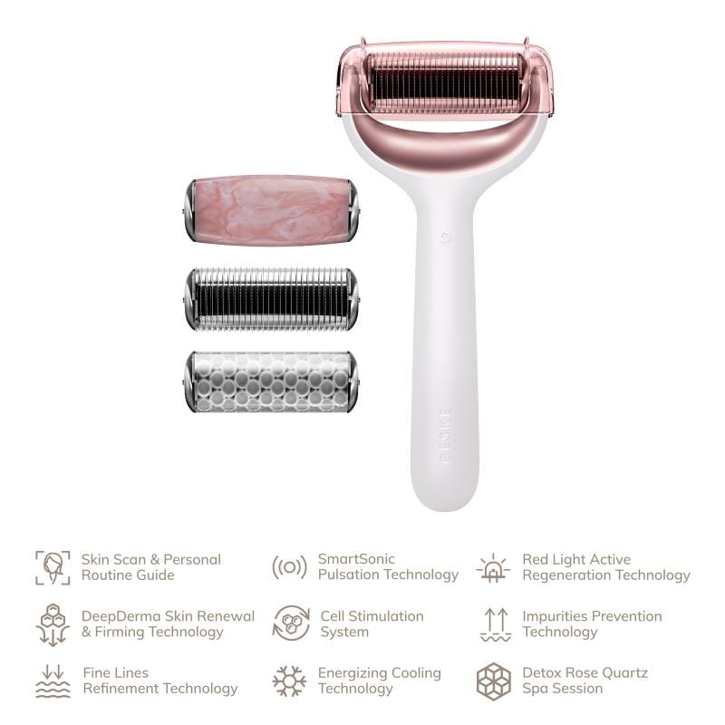Фото товару: Ролер для голкової мезотерапії обличчя та тіла GESKE MicroNeedle Face&Body Roller 9в1 starlight № 1