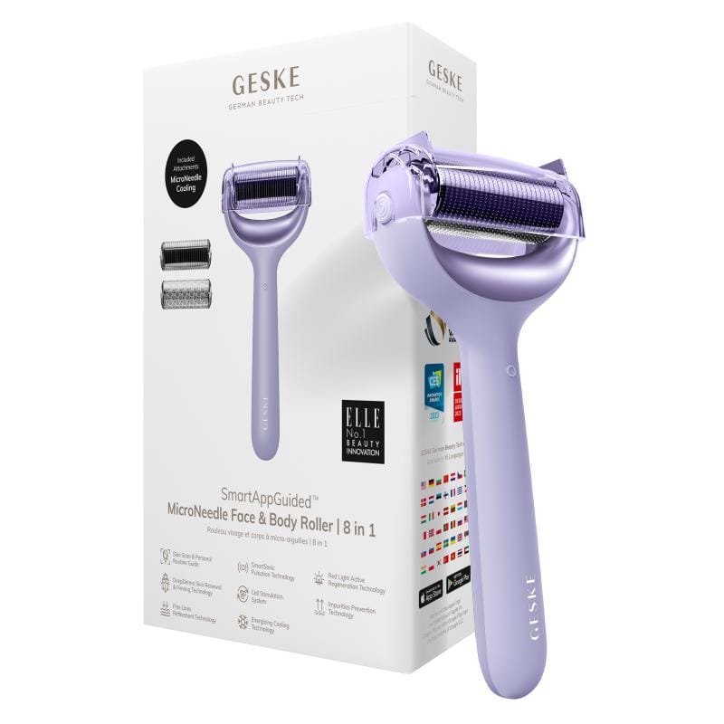 Фото товару: Електронний ролер для обличчя та тіла з мікроголками GESKE MicroNeedle Face&Body Roller 8в1 purple № 0