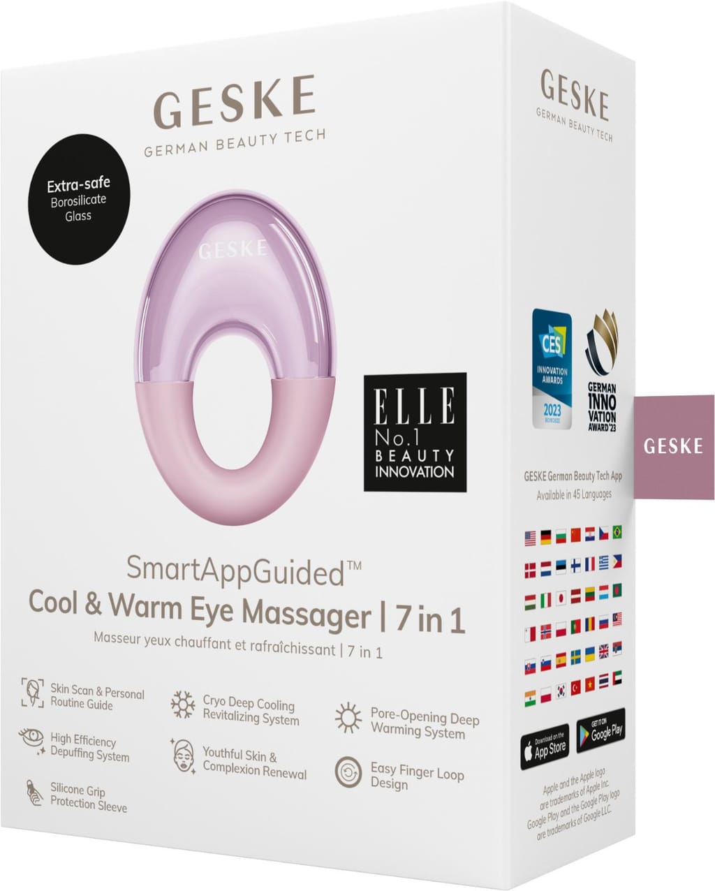 Фото товару: Масажер для очей GESKE Cool&Warm Eye Massager 7в1 pink № 7