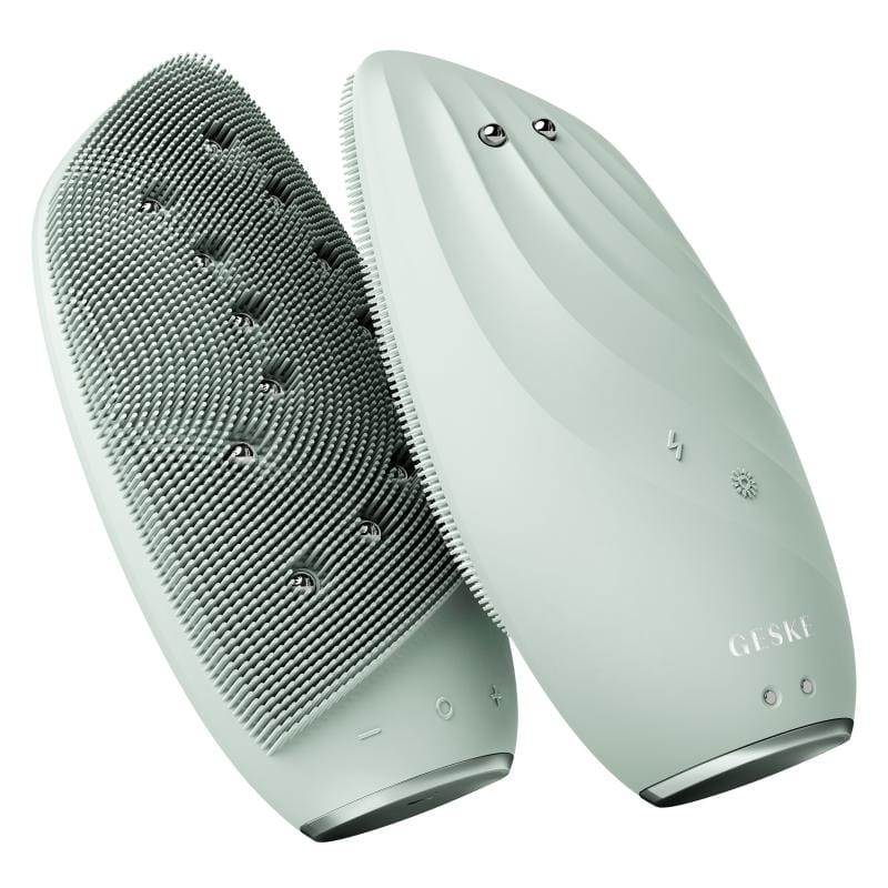 Фото товару: Очищувальна щітка для обличчя GESKE Sonic Thermo Facial Brush&Face-Lifter 8в1 green № 5