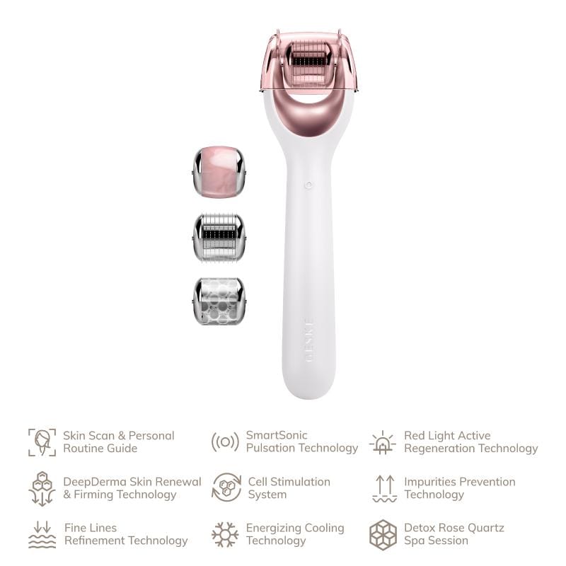 Фото товару: Електронний ролер для обличчя з мікроголками GESKE MicroNeedle Face Roller 9в1 starlight № 1