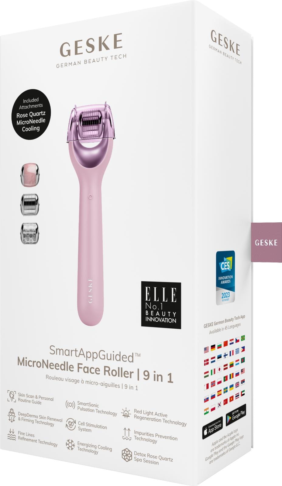 Фото товару: Електронний ролер для обличчя з мікроголками GESKE MicroNeedle Face Roller 9в1 pink № 7