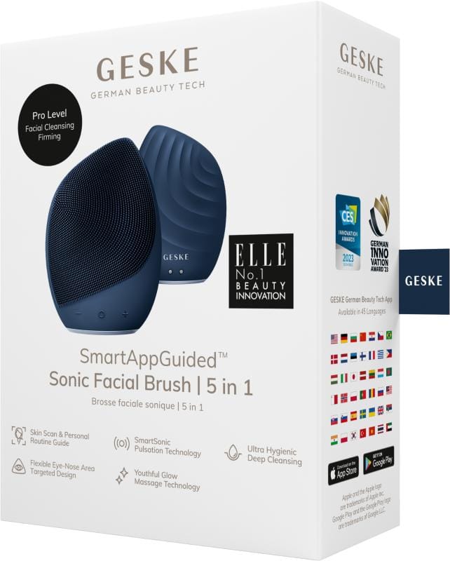 Фото товару: Електронна ультразвукова щітка для обличчя GESKE Sonic Facial Brush 5в1 midnight № 7
