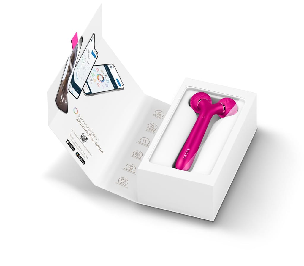 Фото товару: Електронний ультразвуковий ролик для обличчя GESKE Sonic Facial Roller 4в1 magenta № 8