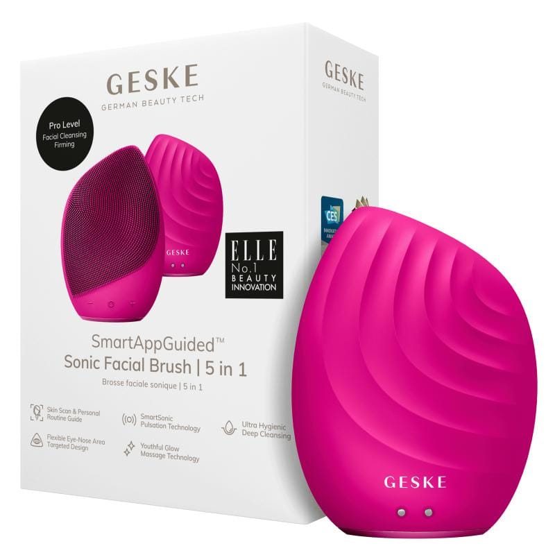 Фото товару: Електронна ультразвукова щітка для обличчя GESKE Sonic Facial Brush 5в1 magenta № 0