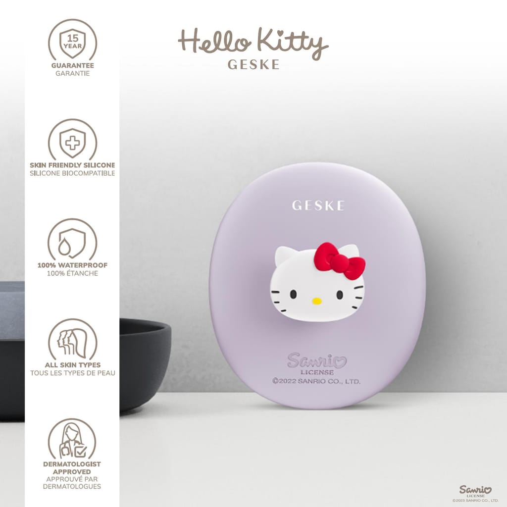 Фото товару: Щітка для обличчя GESKE Facial Brush 3в1 by Hello Kitty з тримачем purple № 2