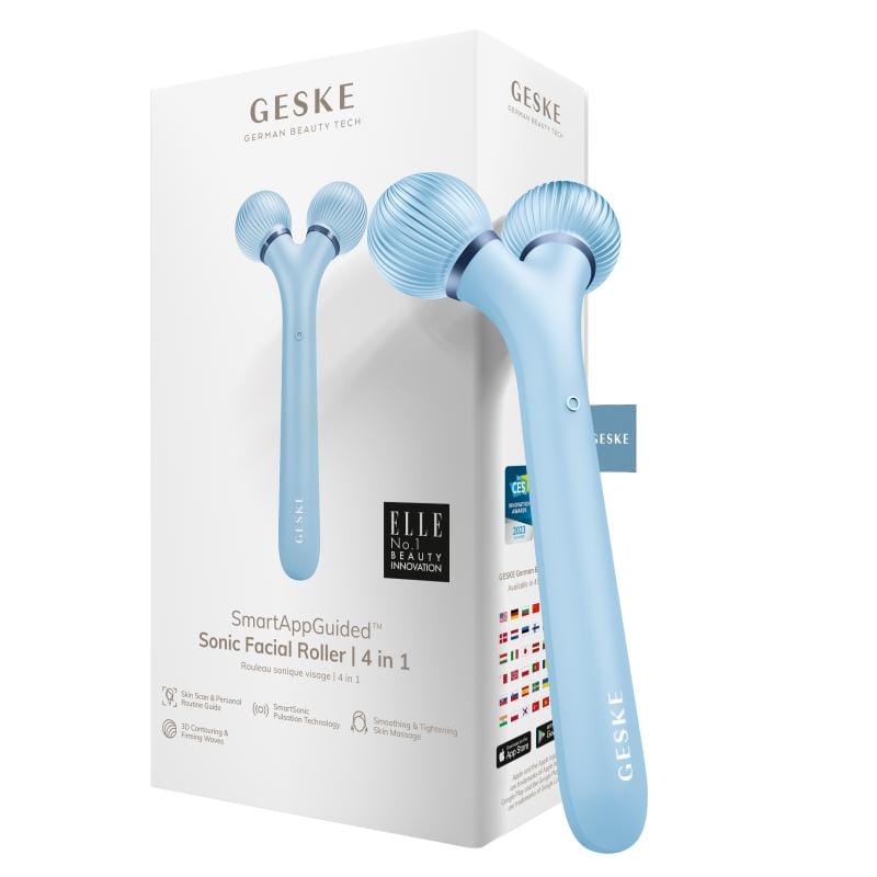 Фото товару: Електронний ультразвуковий ролик для обличчя GESKE Sonic Facial Roller 4в1 aquamarine № 0