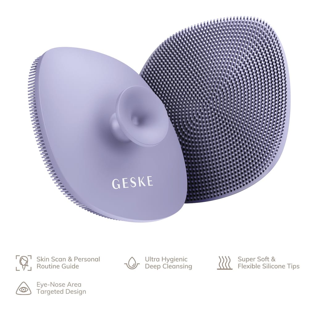 Фото товару: Щітка для обличчя GESKE Facial Brush 4в1 з тримачем purple № 1