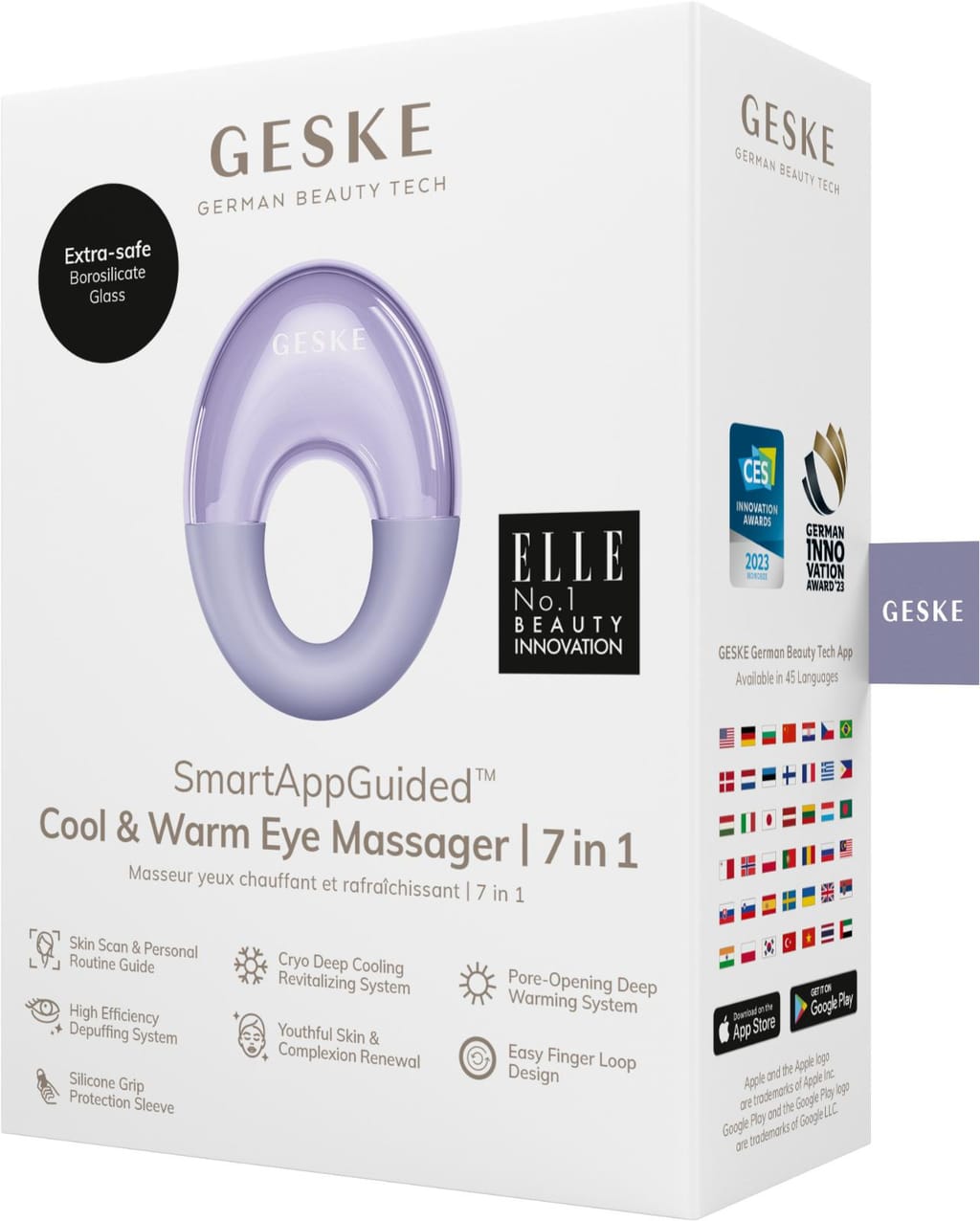 Фото товару: Масажер для очей GESKE Cool&Warm Eye Massager 7в1 purple № 7