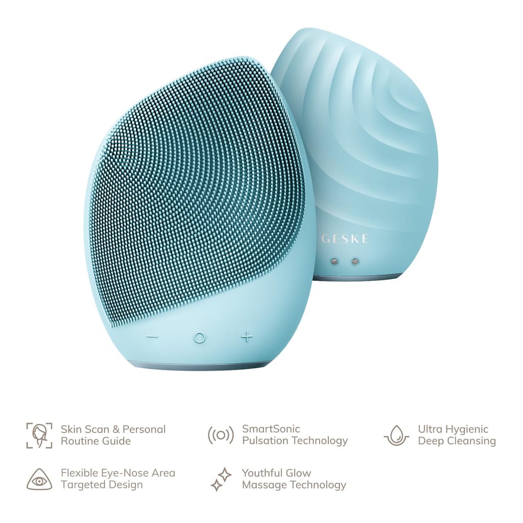 Фото товару: Електронна ультразвукова щітка для обличчя GESKE Sonic Facial Brush 5в1 turquoise № 1