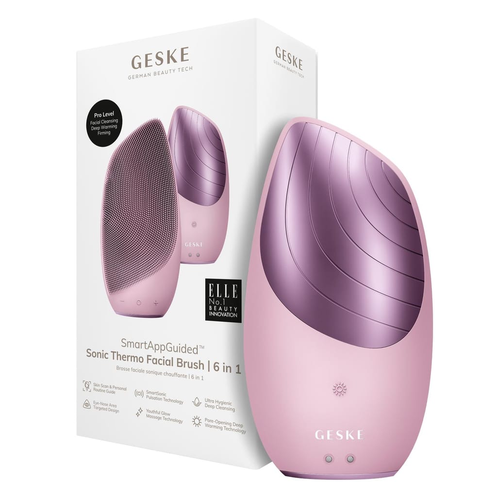 Фото товару: Електронна звукова термо щітка для обличчя GESKE Sonic Thermo Facial Brush 6в1 pink № 0