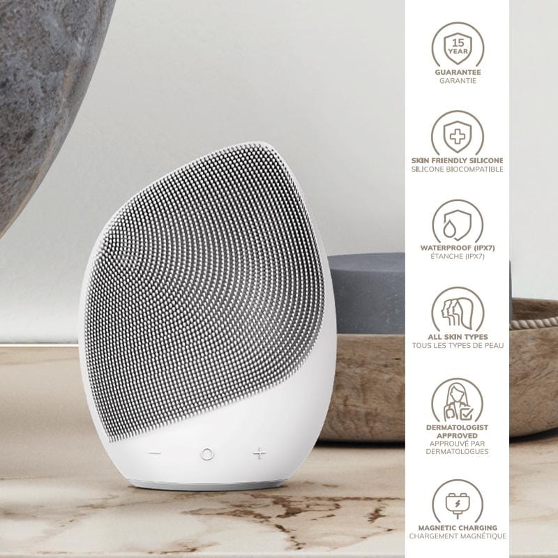 Фото товару: Електронна ультразвукова щітка для обличчя GESKE Sonic Facial Brush 5в1 white № 2