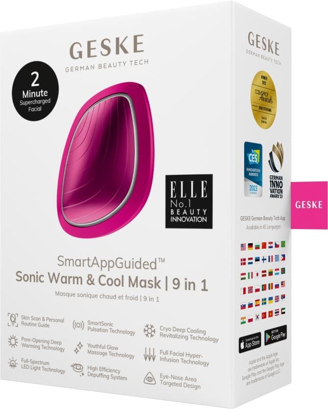 Фото товару: Ультразвукова маска тепло та холод GESKE Sonic Warm&Cool Mask 9в1 magenta № 7