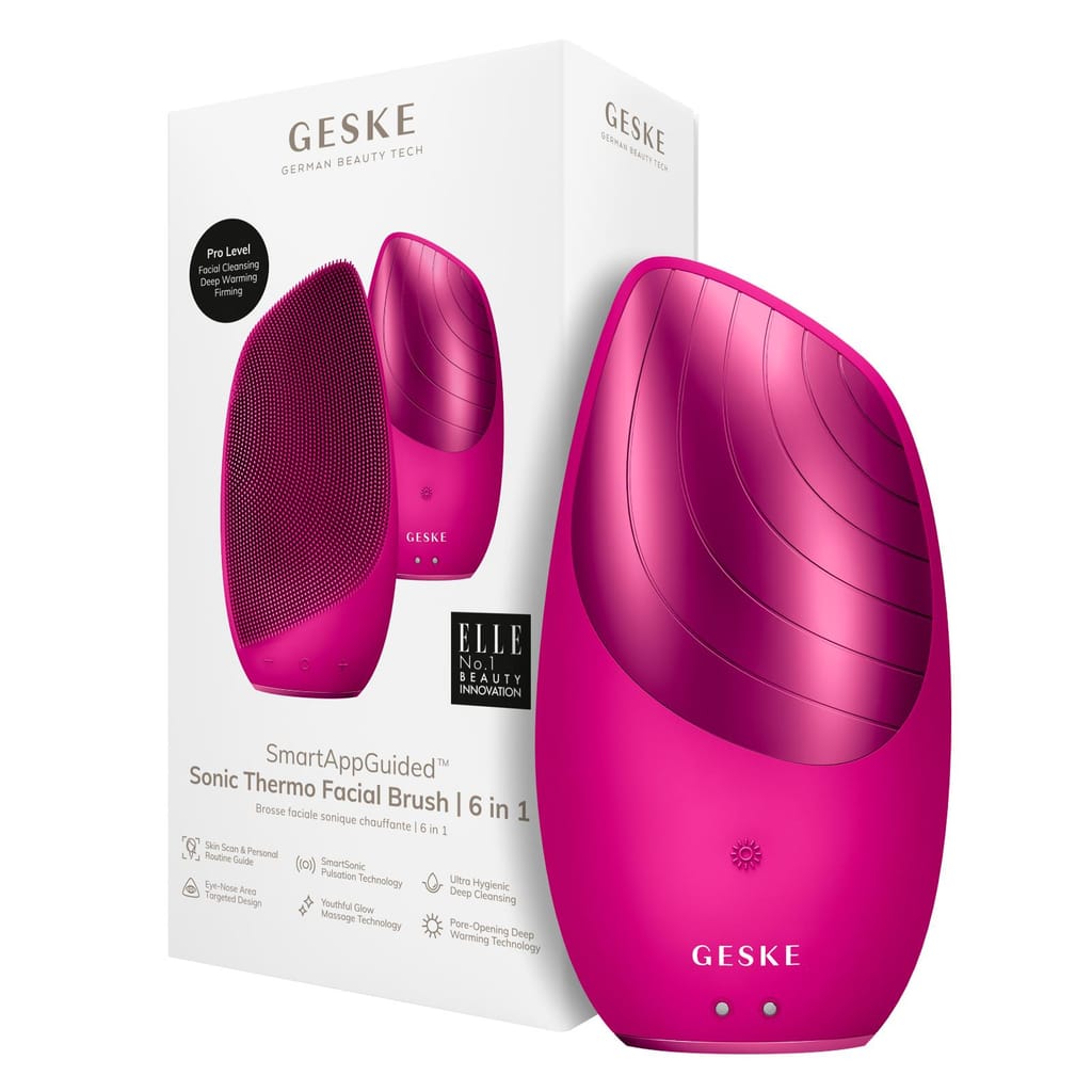 Фото товару: Електронна звукова термо щітка для обличчя GESKE Sonic Thermo Facial Brush 6в1 magenta № 0