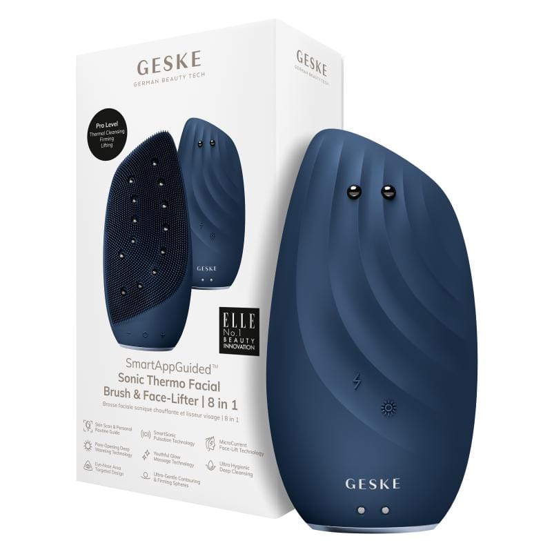 Фото товару: Очищувальна щітка для обличчя GESKE Sonic Thermo Facial Brush&Face-Lifter 8в1 midnight № 0