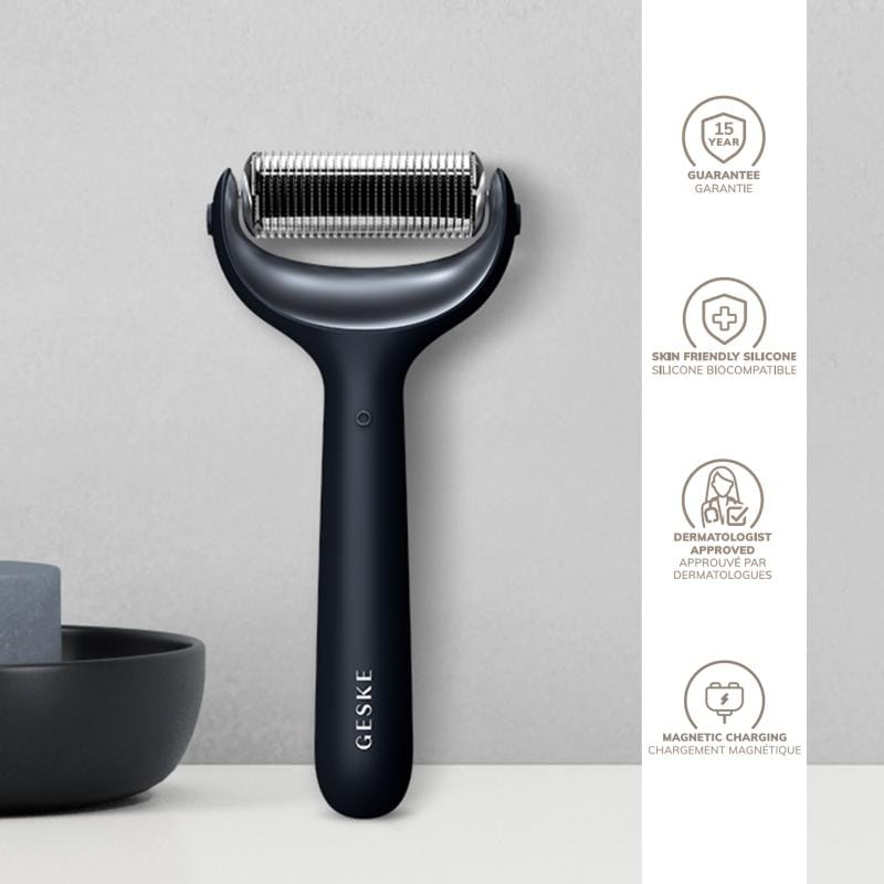 Фото товару: Електронний ролер для обличчя та тіла з мікроголками GESKE MicroNeedle Face&Body Roller 8в1 black № 2