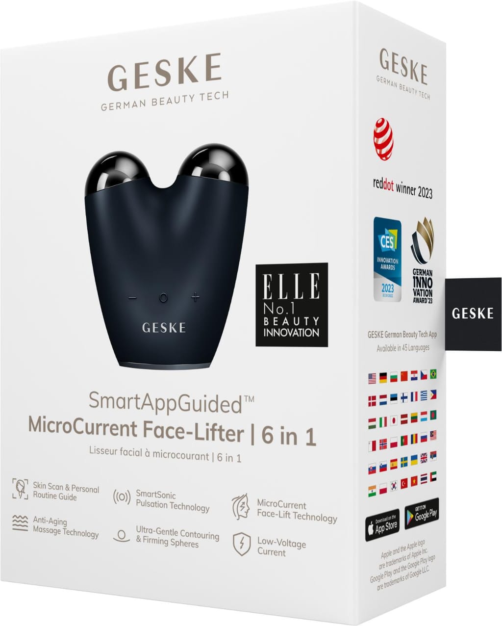 Фото товару: Мікрострумовий підтягувач обличчя GESKE MicroCurrent Face-Lifter 6в1 black № 7