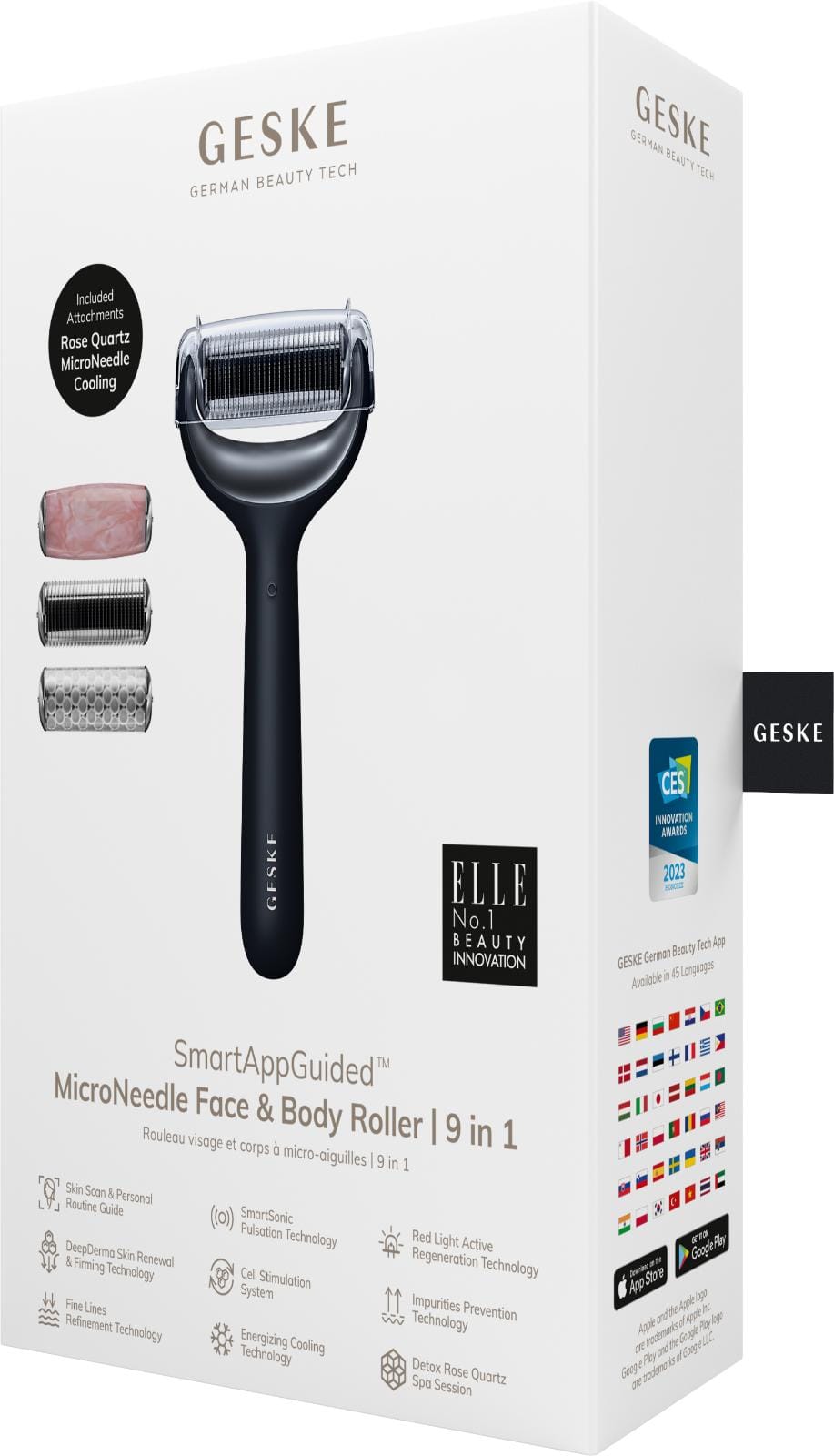 Фото товару: Ролер для голкової мезотерапії обличчя та тіла GESKE MicroNeedle Face&Body Roller 9в1 black № 7